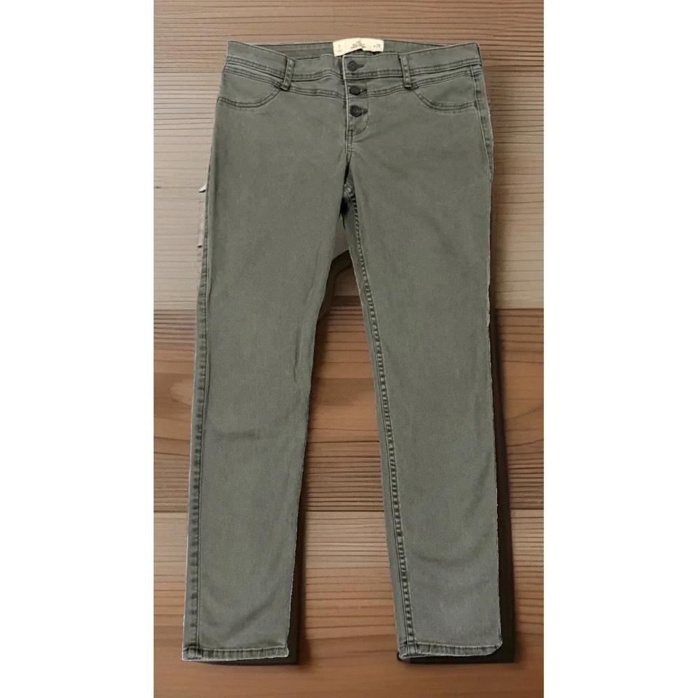 Hollister Lightweight Skinny Fit Jean Style Leggings, Jeggings. Olive, Size 7/28